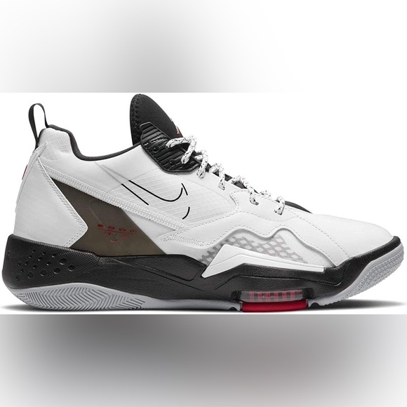 Nike Air Jordan Zoom '92 Men's Sneaker Shoes (White/Black/Gym Red/Wolf Grey - Picture 2 of 12